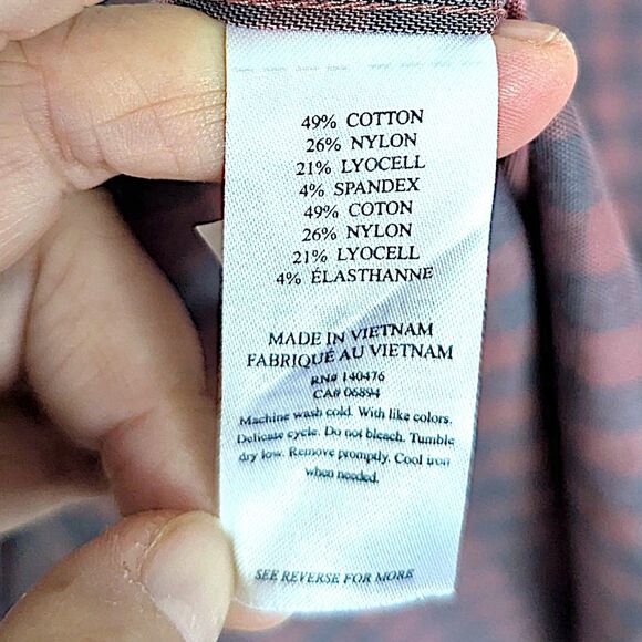 Faherty Movement Shirt Men's Size XXL Red Blue Plaid Long Sleeve Button Down - Picture 5 of 8